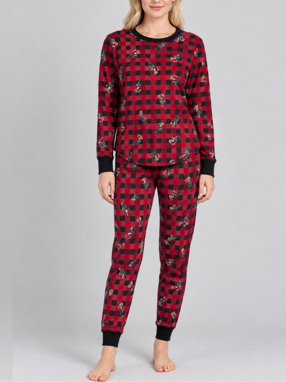 Polo Ralph Lauren Polo Bear Red Black Buffalo Plaid Pajama Set M 57345